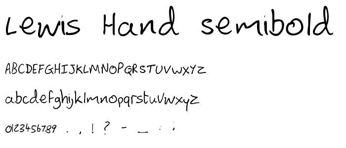 Lewis hand SemiBold font